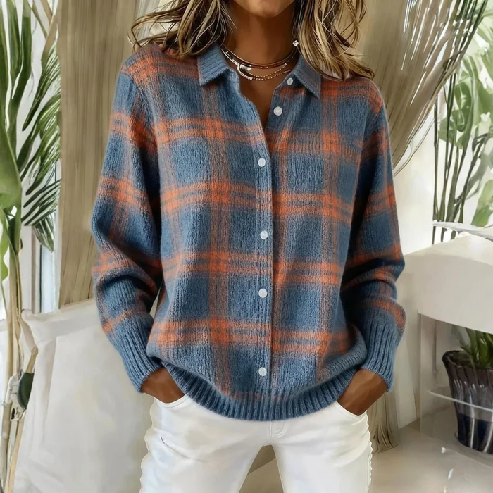 Sofia | Check Knit Cardigan