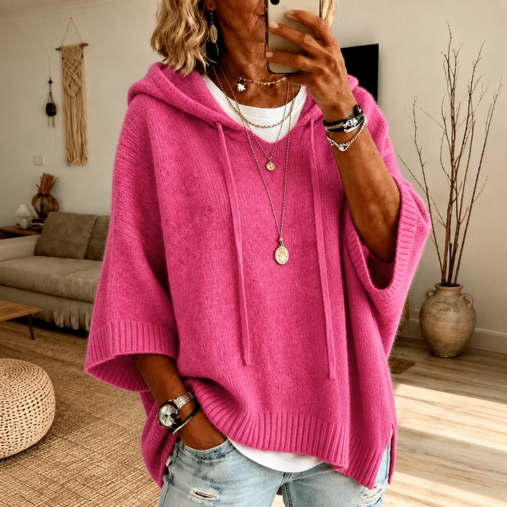 Elodie | Hooded Poncho Sweater
