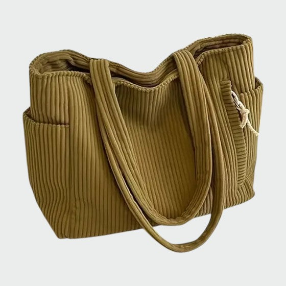 Tilda – Ribbed Tote Bag with Cord Detail