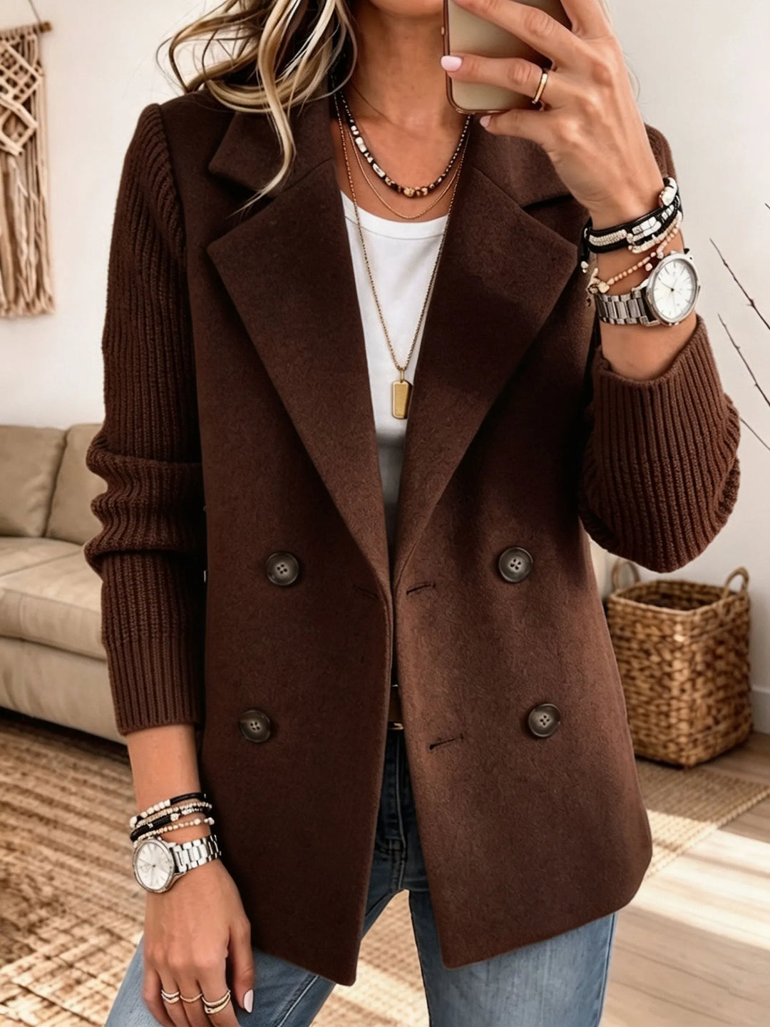 Carla | Elegant Blazer with Ribbed Sleeves