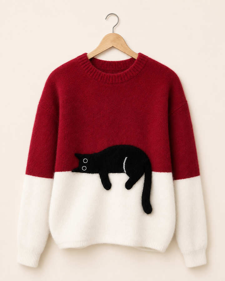 Caitlin – Casual Cat Graphic Sweater