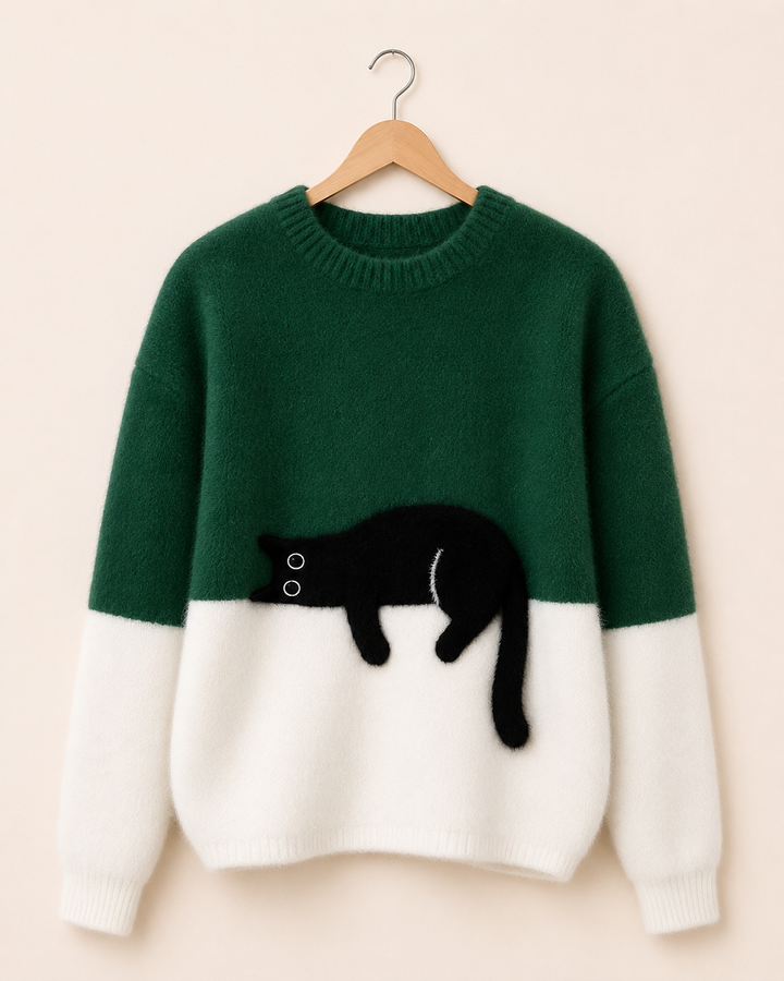 Caitlin – Casual Cat Graphic Sweater