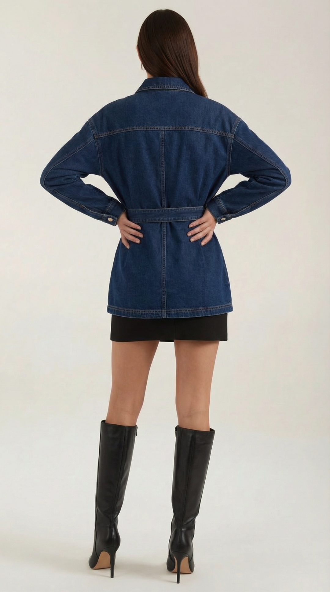 Alice denim jacket with adjustable belt