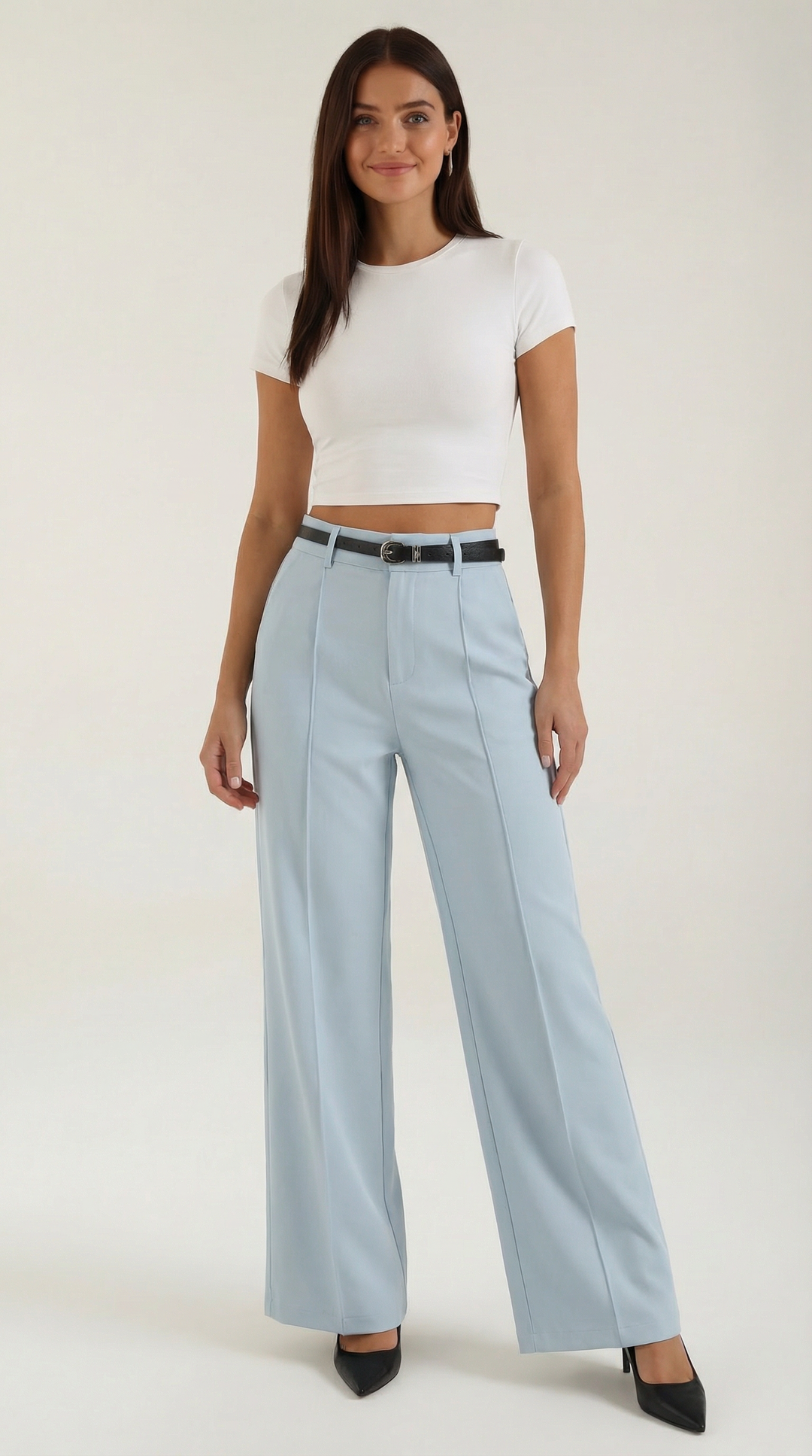 Bertha Wide Leg Fabric Trousers