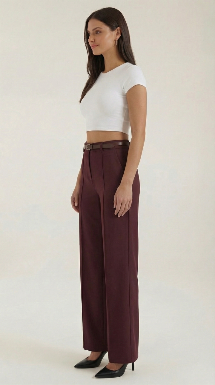 Bertha Wide Leg Fabric Trousers