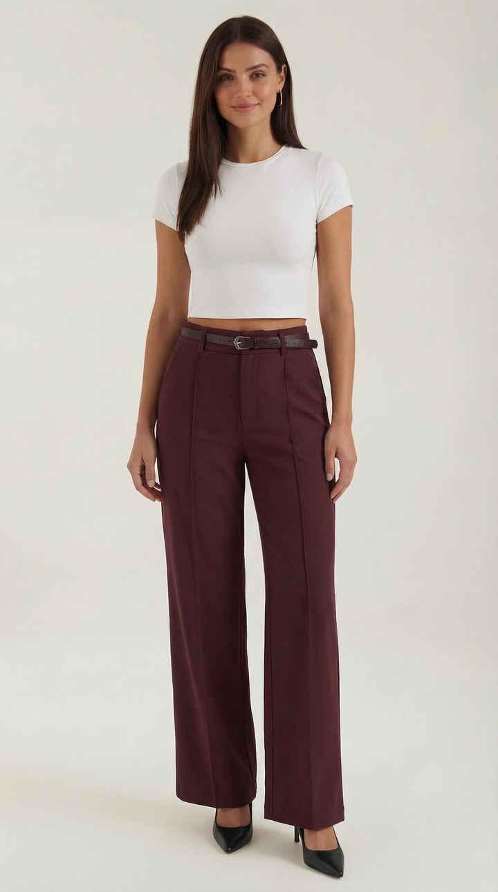 Bertha Wide Leg Fabric Trousers