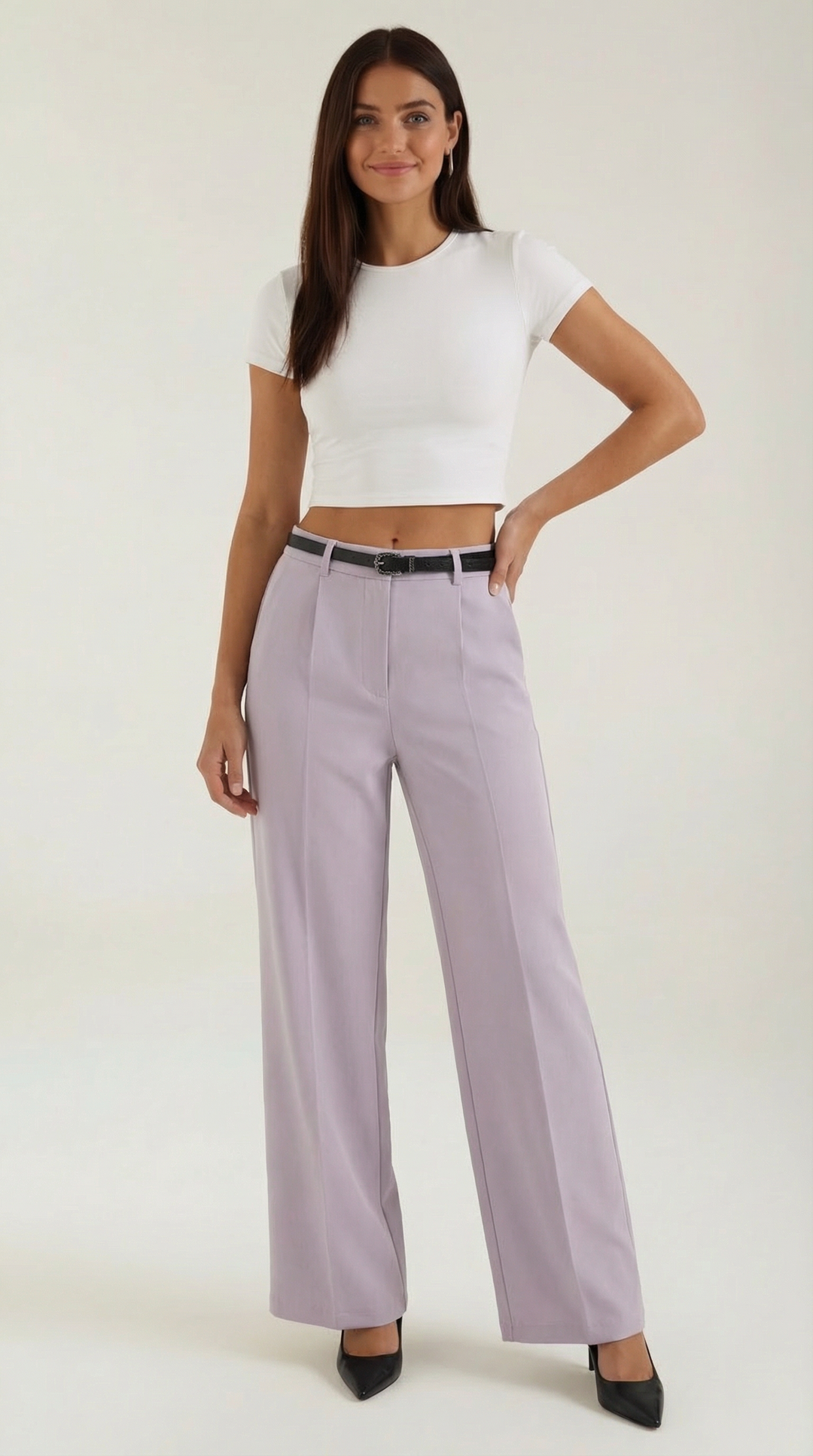 Bertha Wide Leg Fabric Trousers