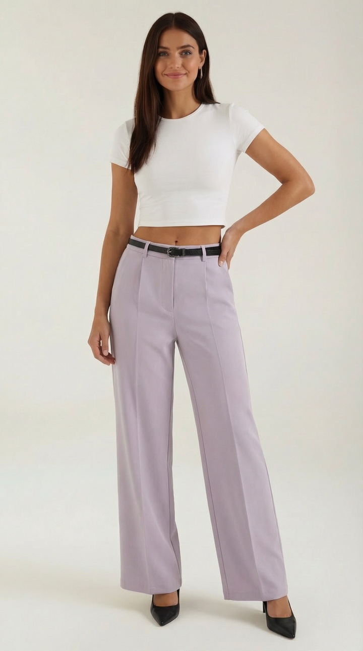 Bertha Wide Leg Fabric Trousers