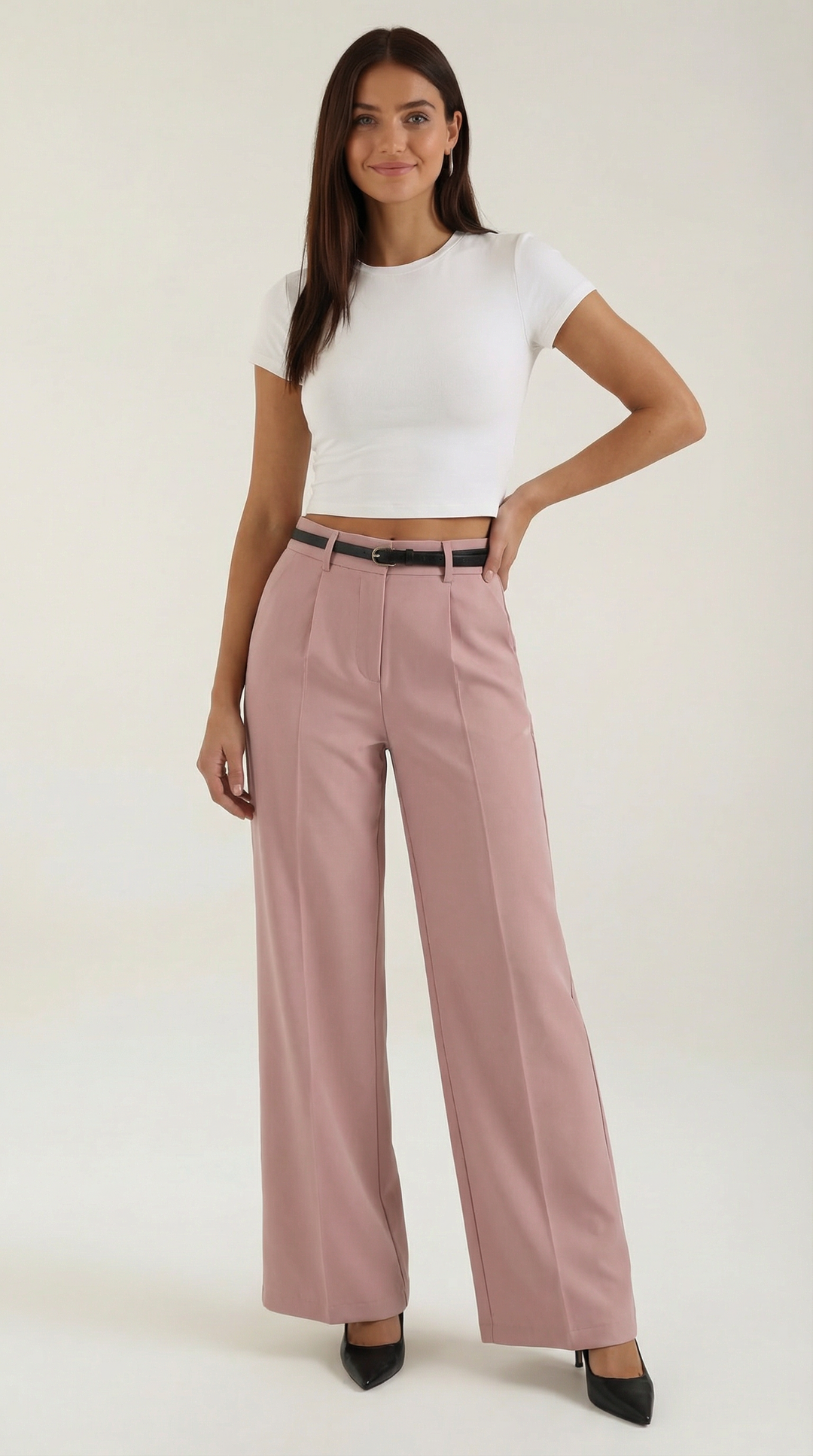 Bertha Wide Leg Fabric Trousers