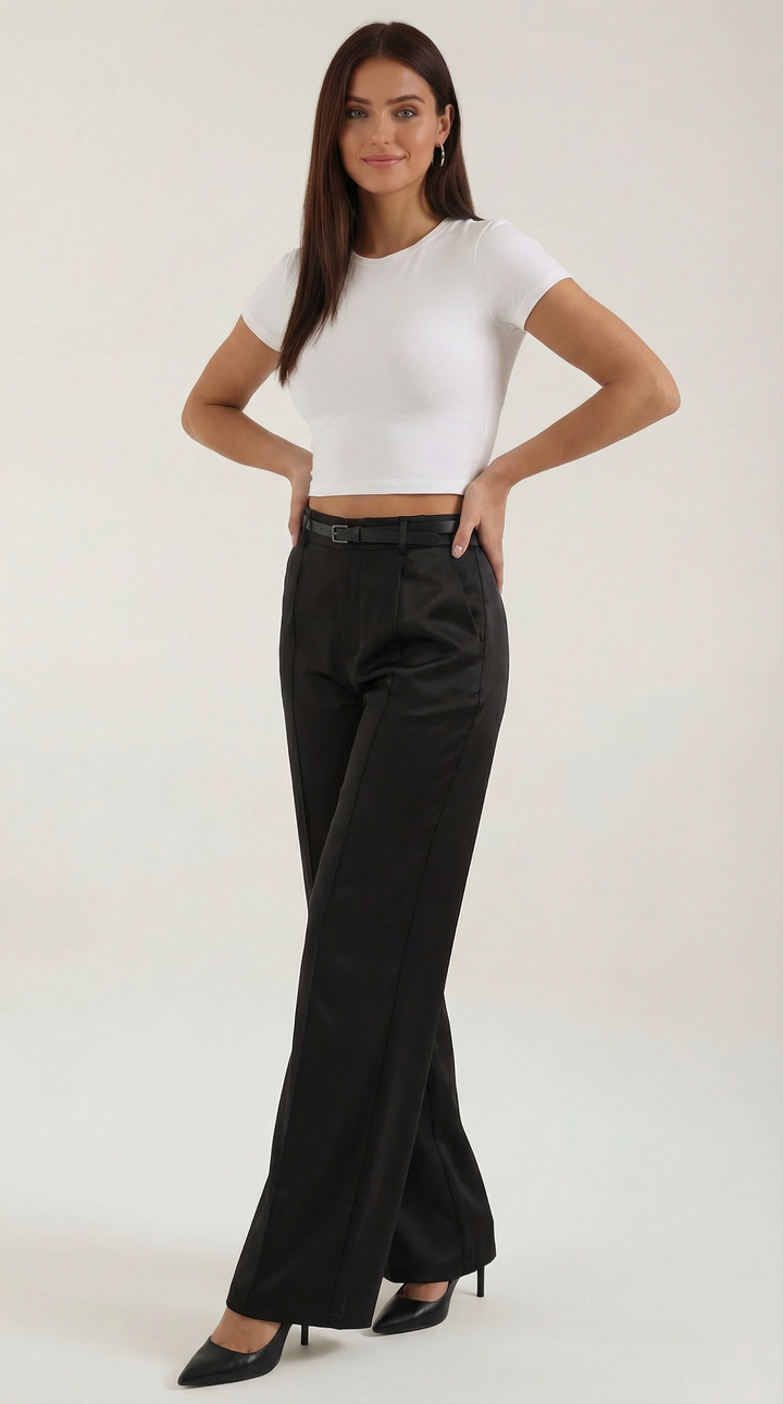Bertha Wide Leg Fabric Trousers