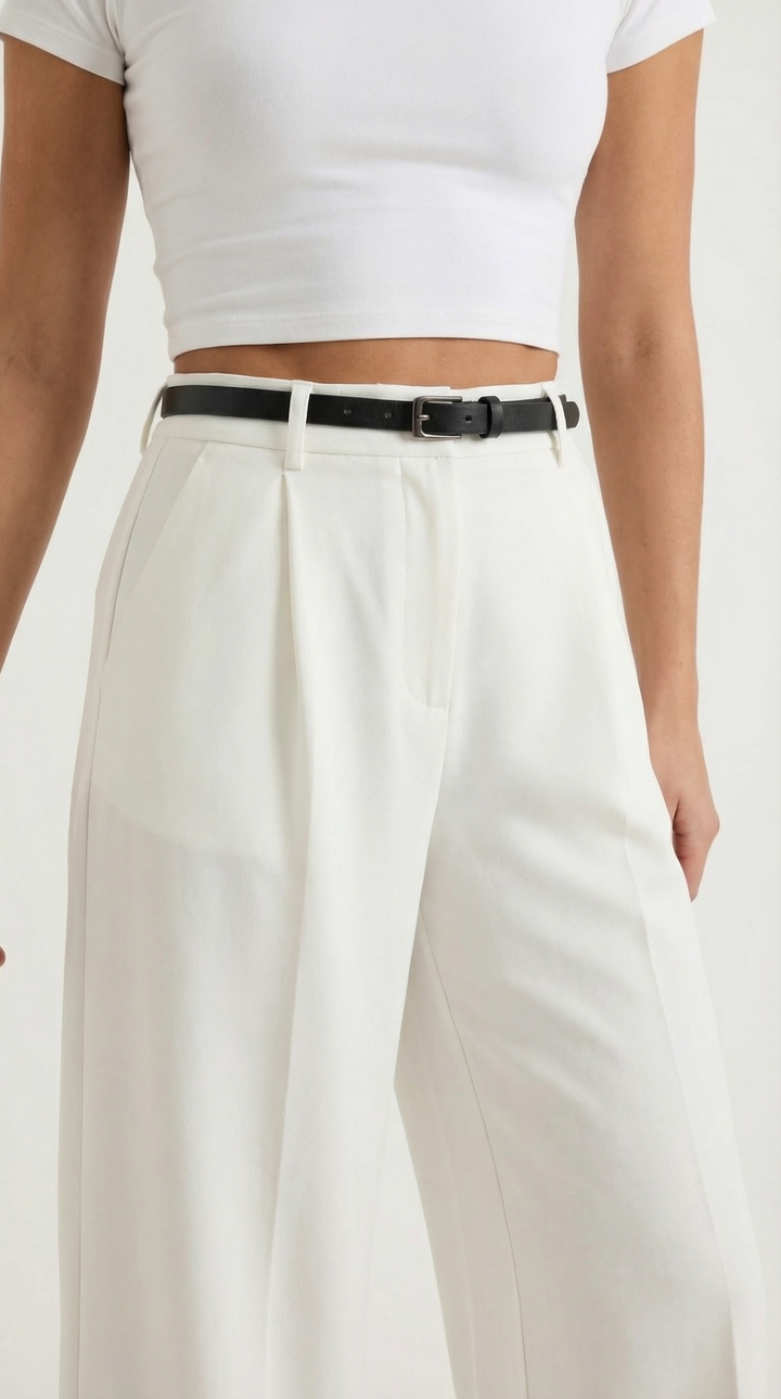 Bertha Wide Leg Fabric Trousers