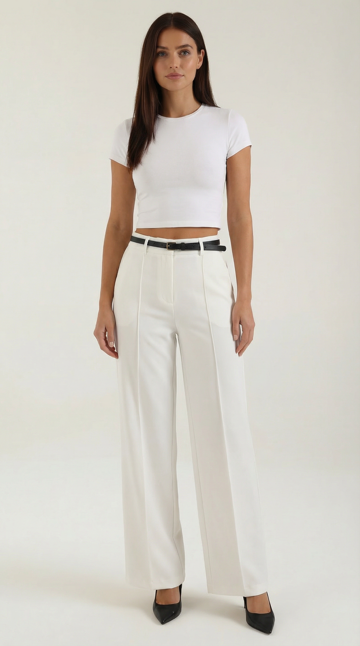 Bertha Wide Leg Fabric Trousers