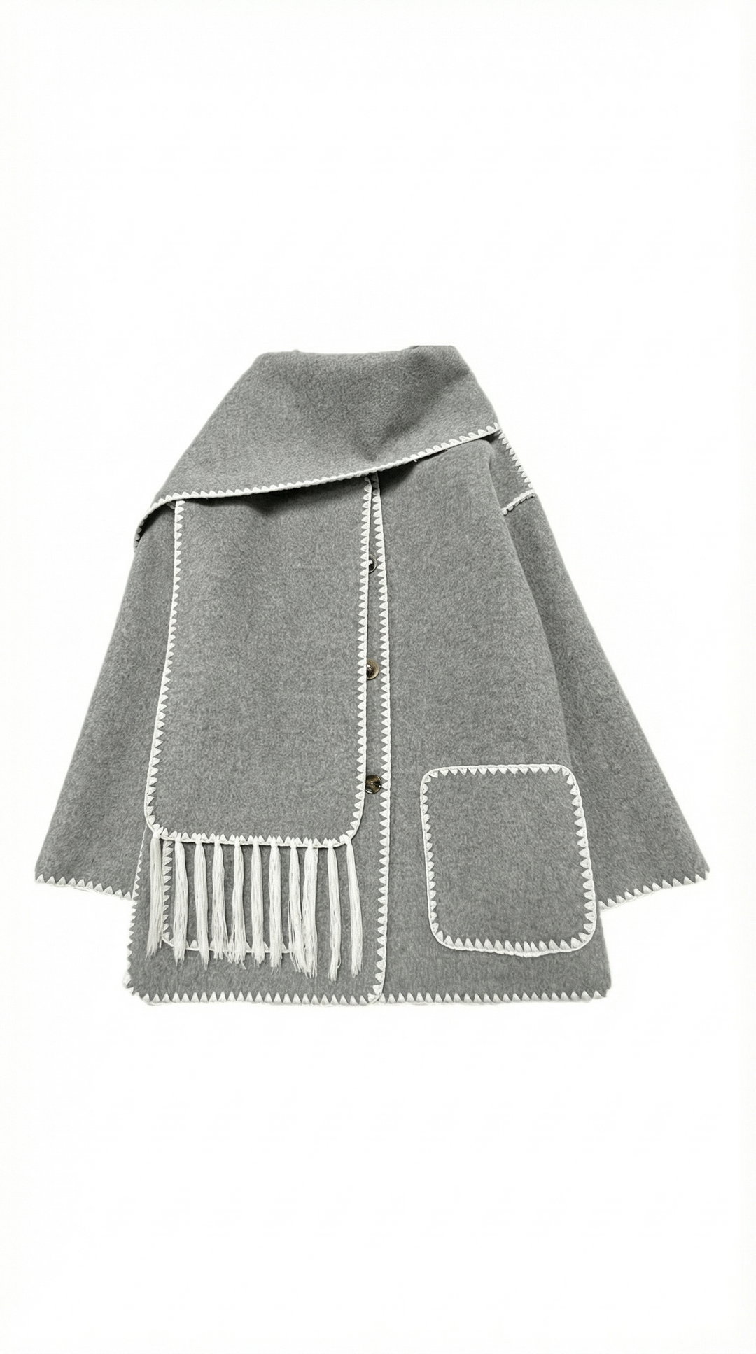 Catherine jacket with contrast scarf