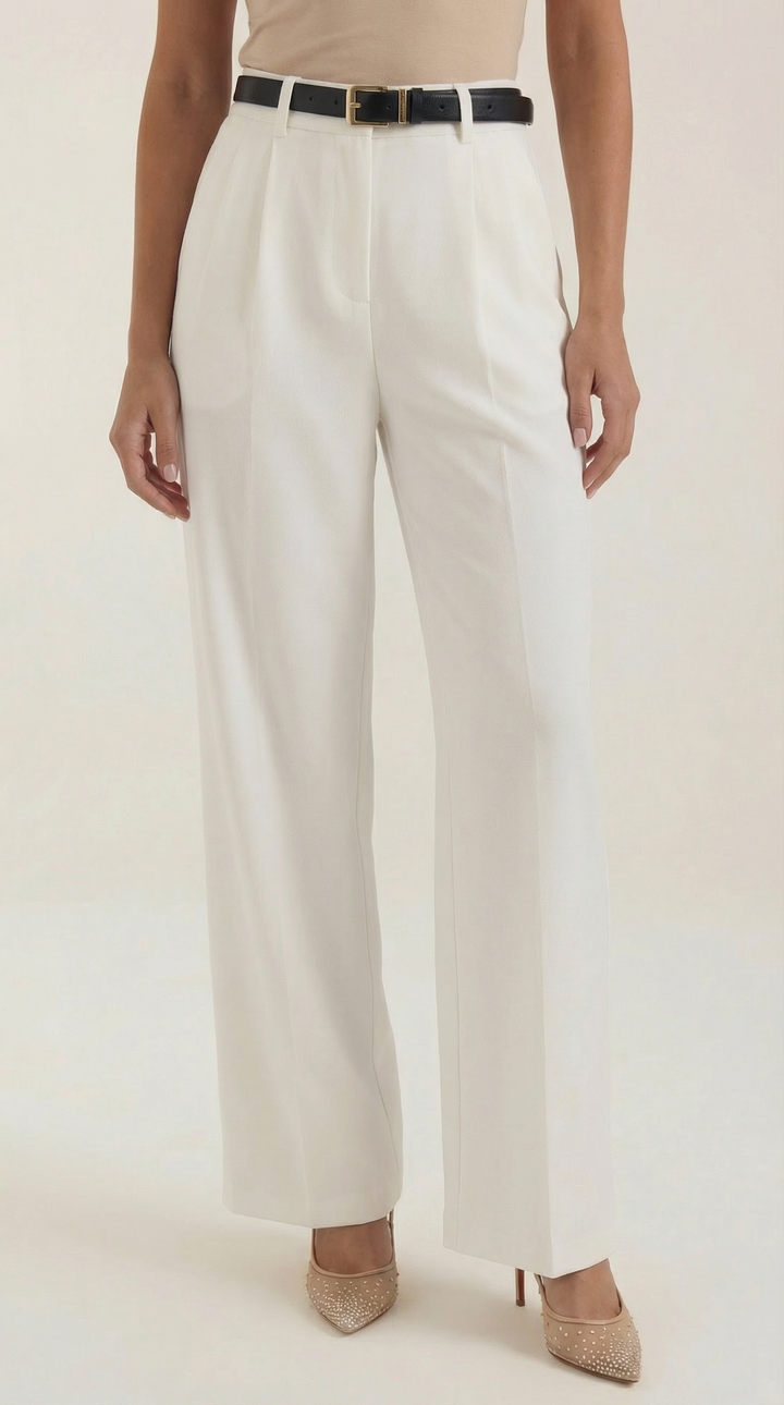 Claire straight-leg, high-waisted trousers