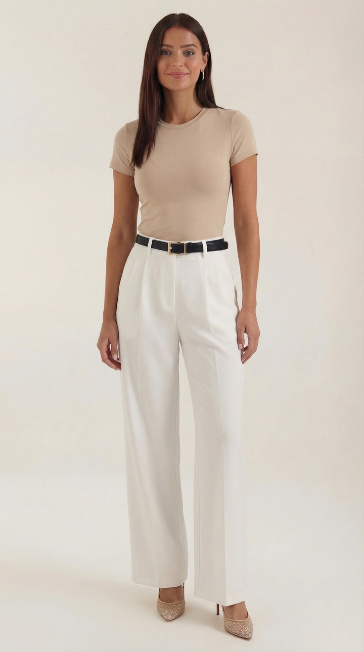 Claire straight-leg, high-waisted trousers
