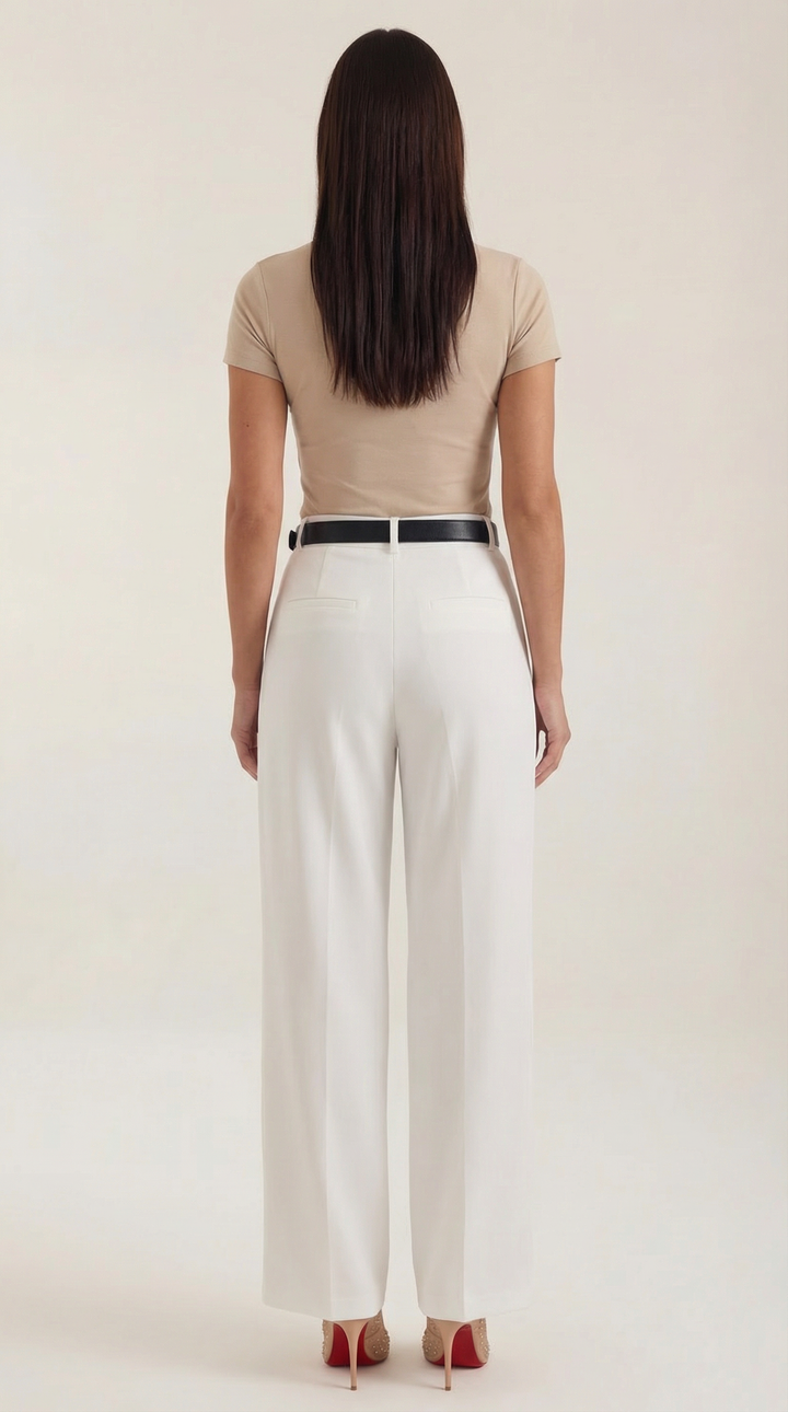Claire straight-leg, high-waisted trousers