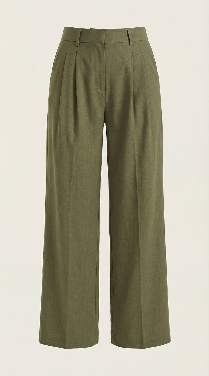 Courtney High-Waisted Pleated Trousers