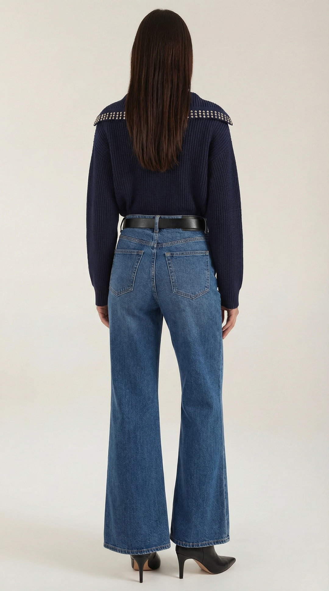Darlene wool sweater with studded collar