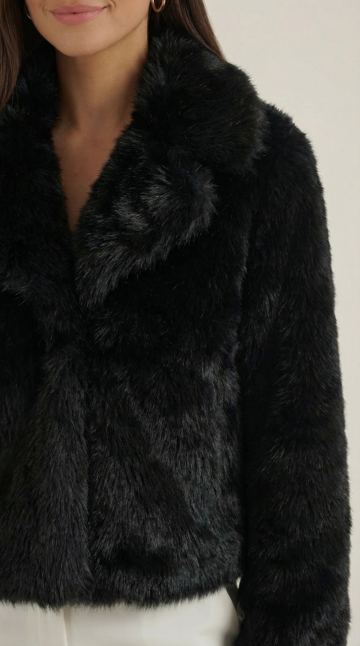 Debra Black Faux Leather Jacket