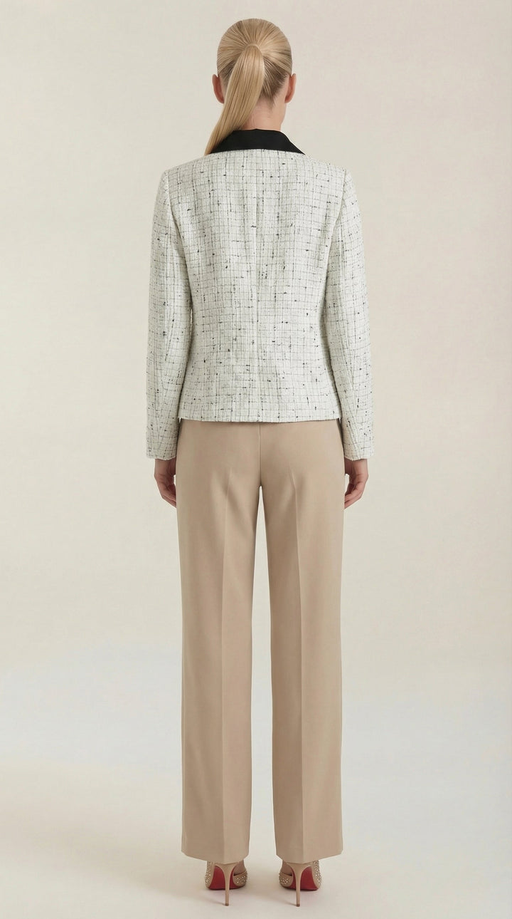 Heidi tweed jacket with contrast collar