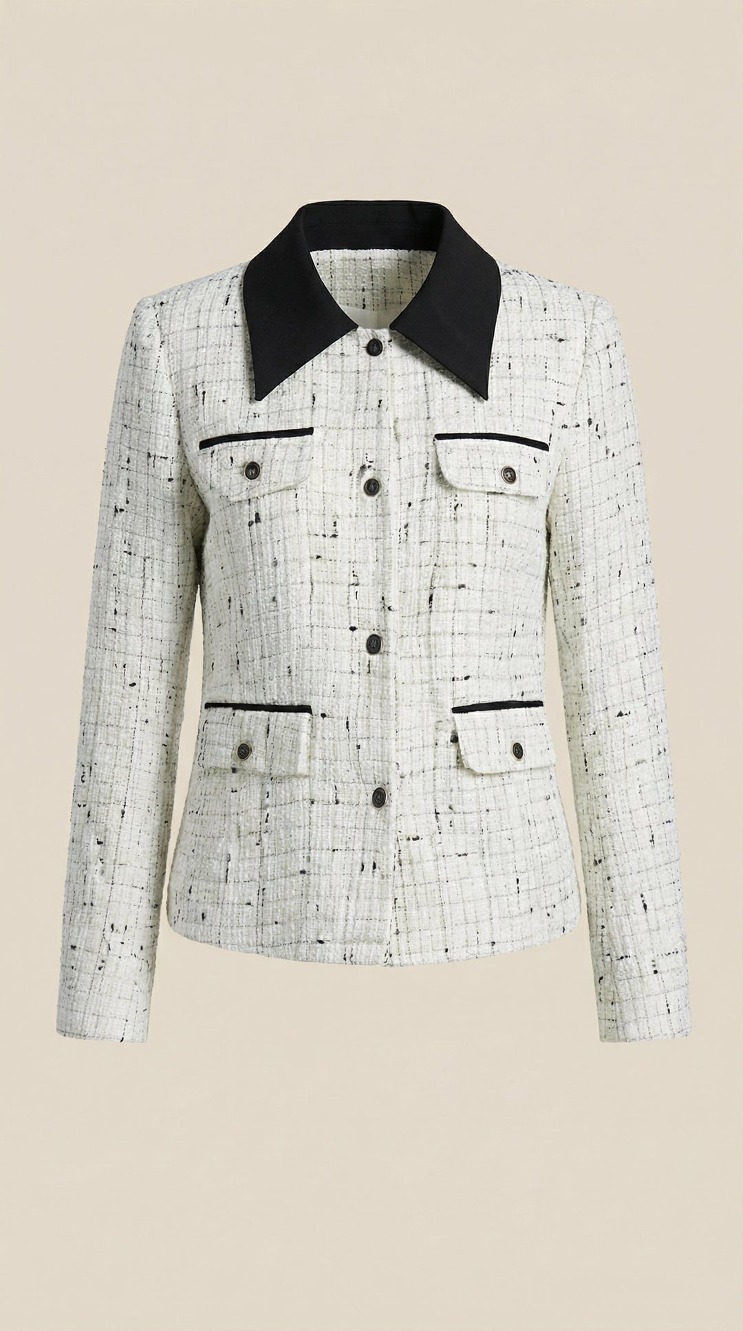 Heidi tweed jacket with contrast collar