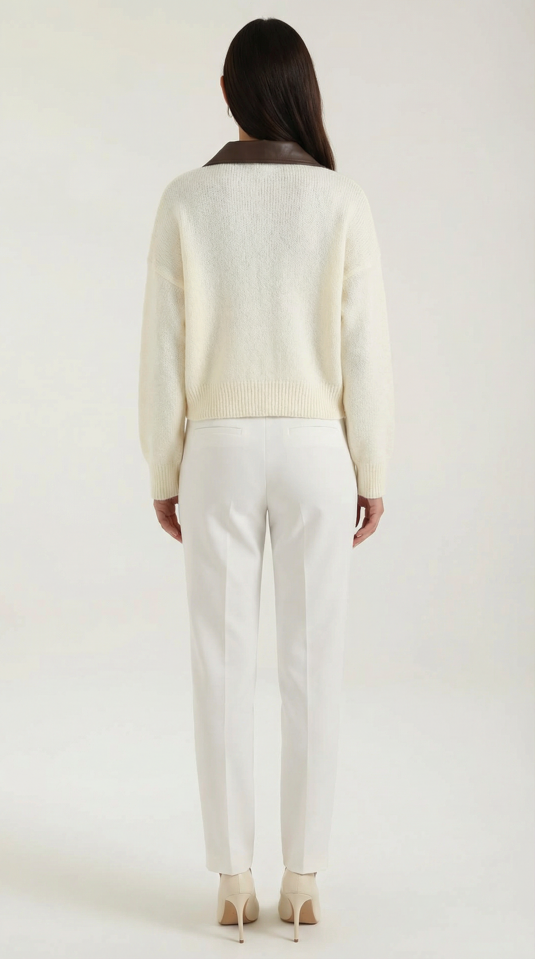 Knitted Short Jacket with Collar