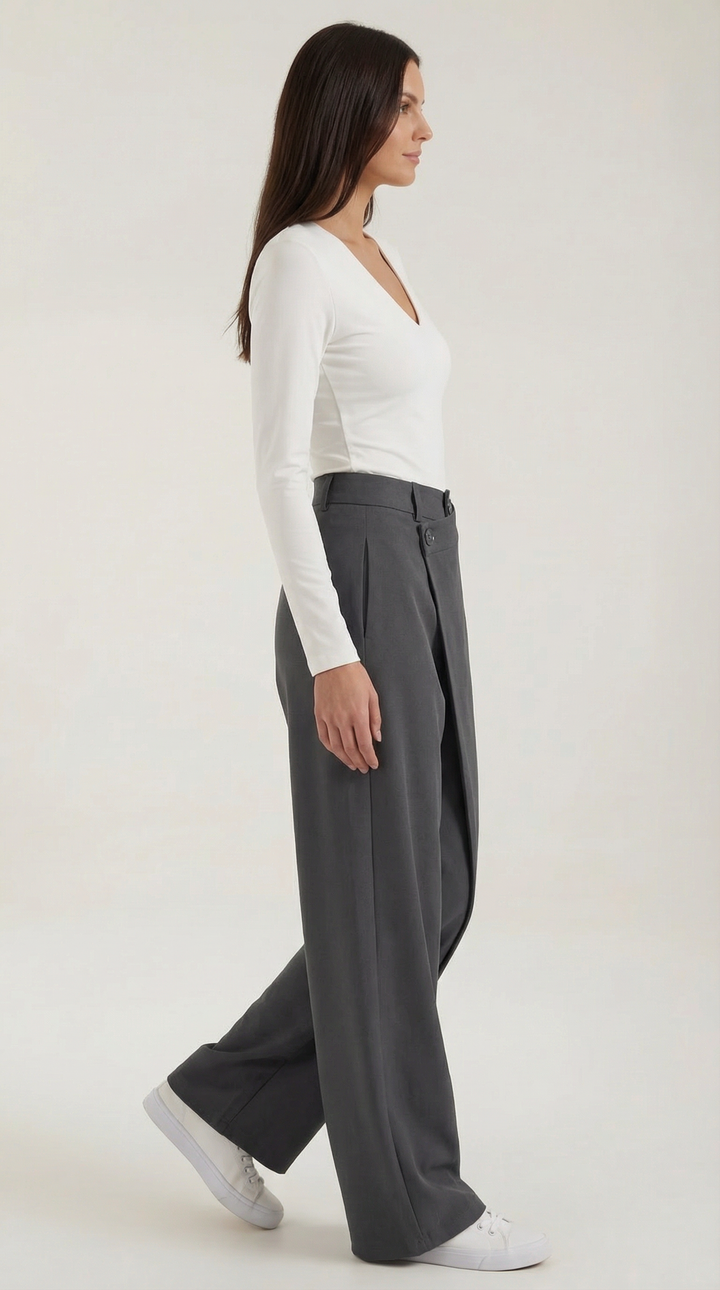 Asymmetric Denim Trousers