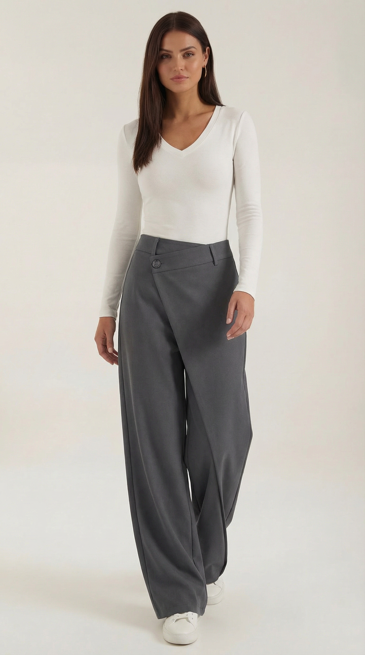 Asymmetric Denim Trousers