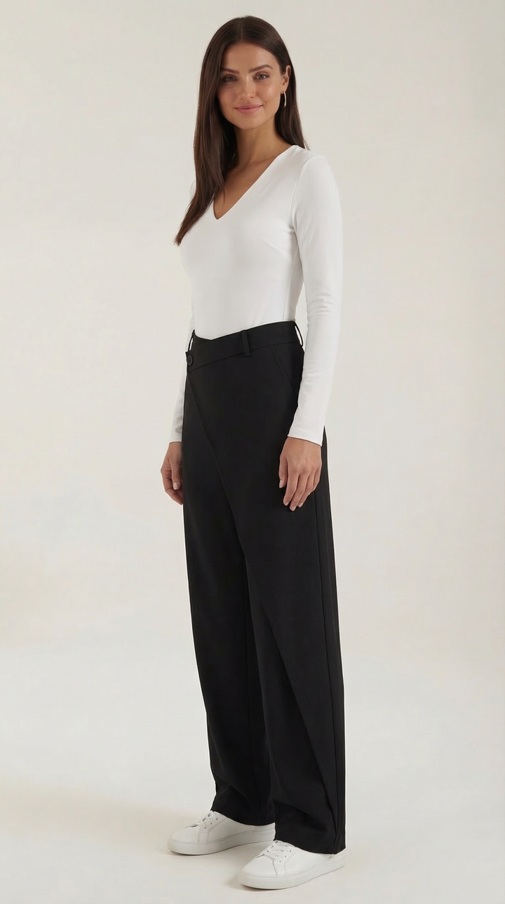 Asymmetric Denim Trousers