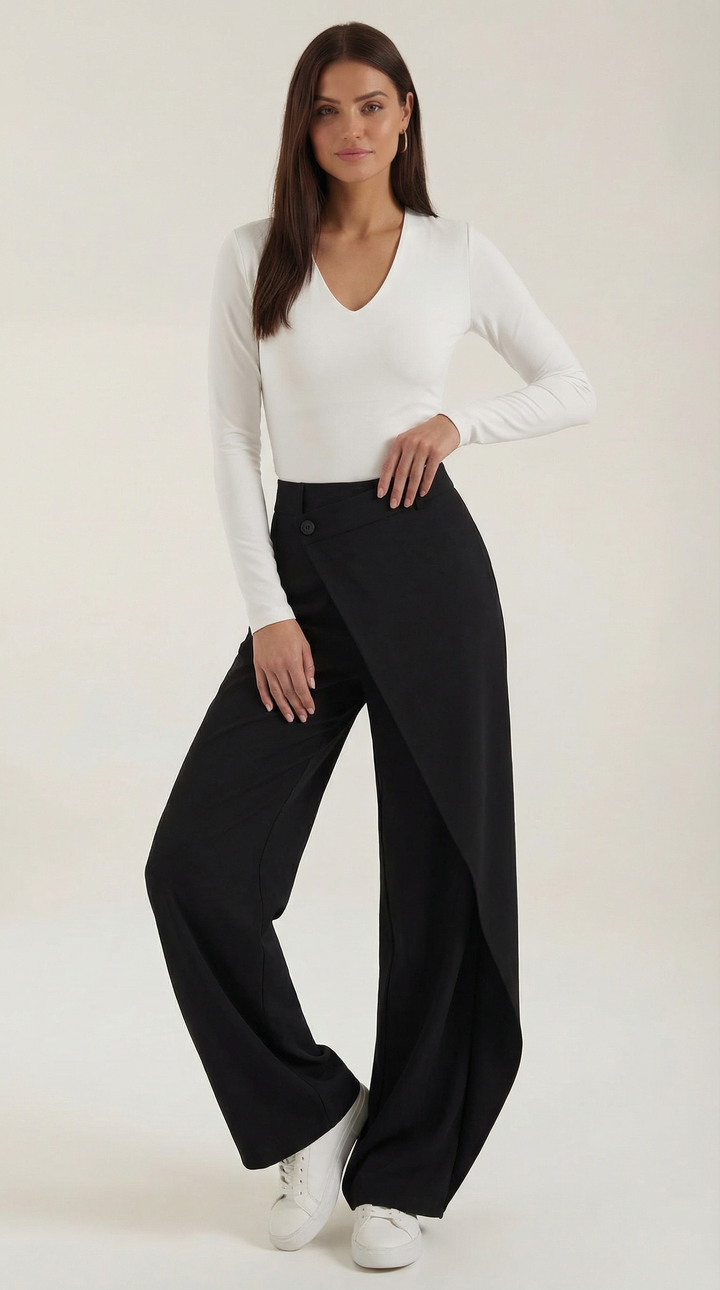 Asymmetric Denim Trousers