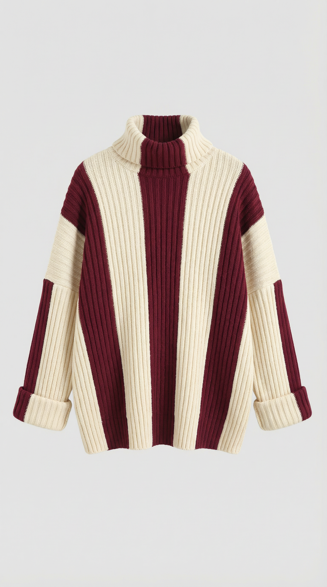 'June' Striped Oversized Turtleneck Sweater