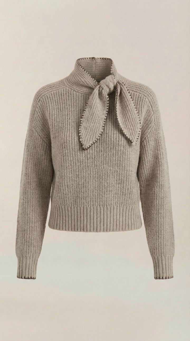 Rib-knit collared sweater