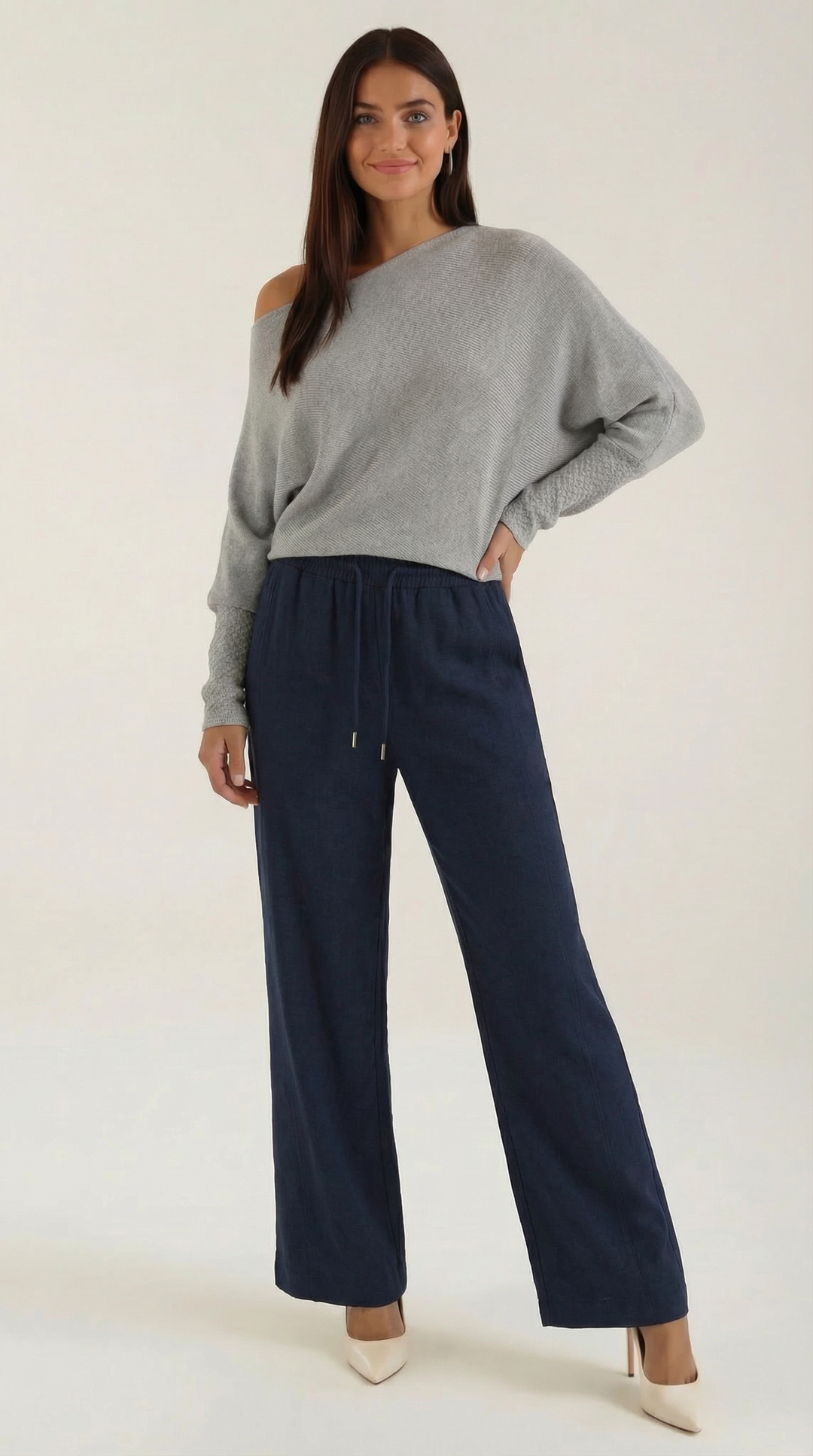 Kendra wide leg jeans with drawstring
