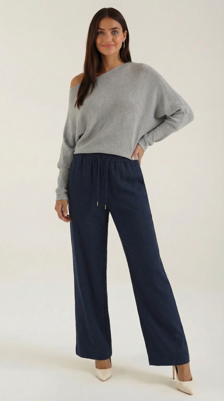 Kendra wide leg jeans with drawstring