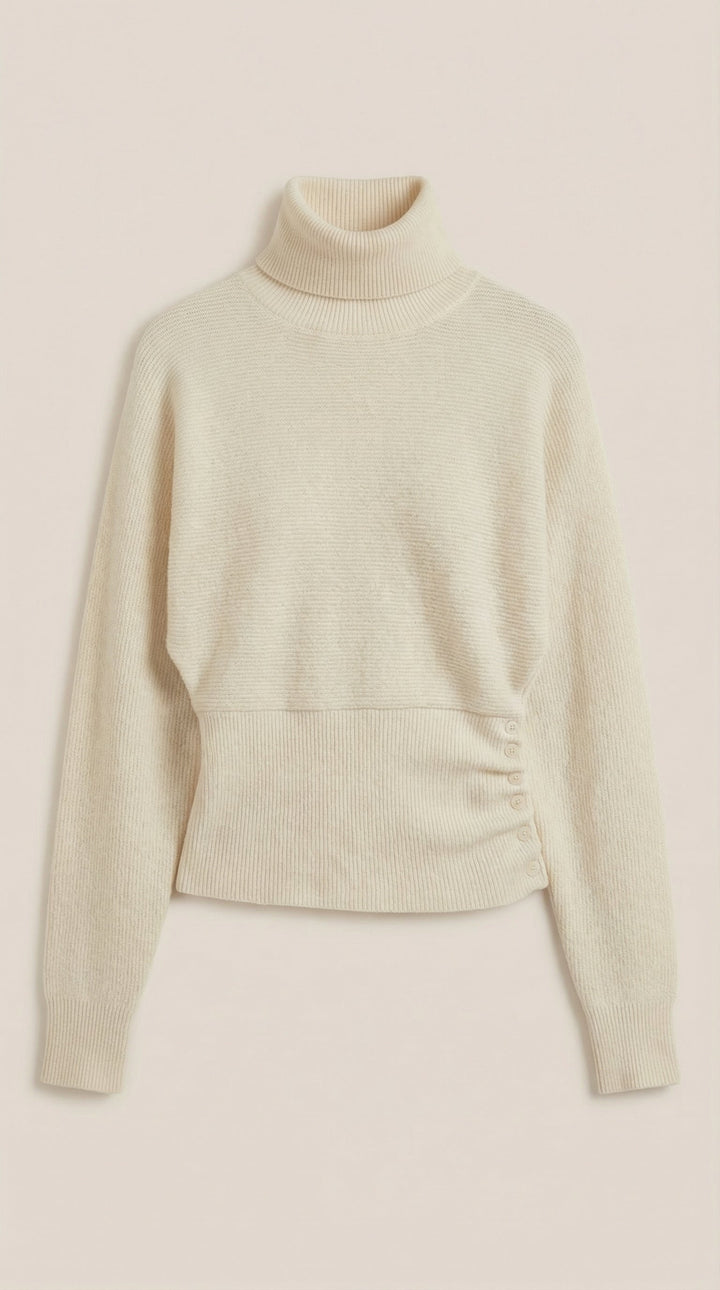 Leticia Ribbed High-Neck Sweater