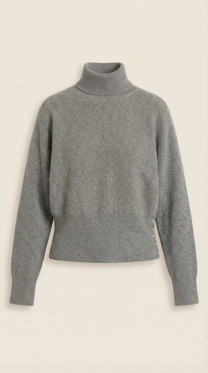 Leticia Ribbed High-Neck Sweater