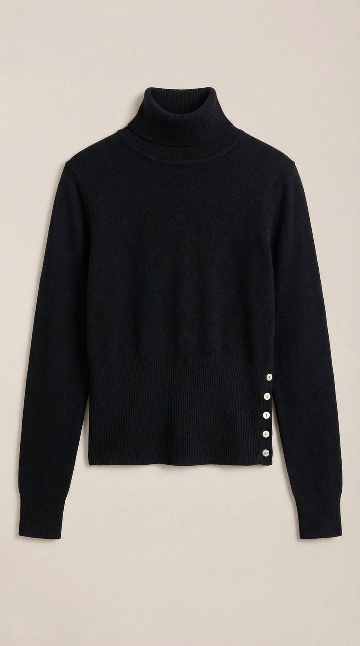 Leticia Ribbed High-Neck Sweater