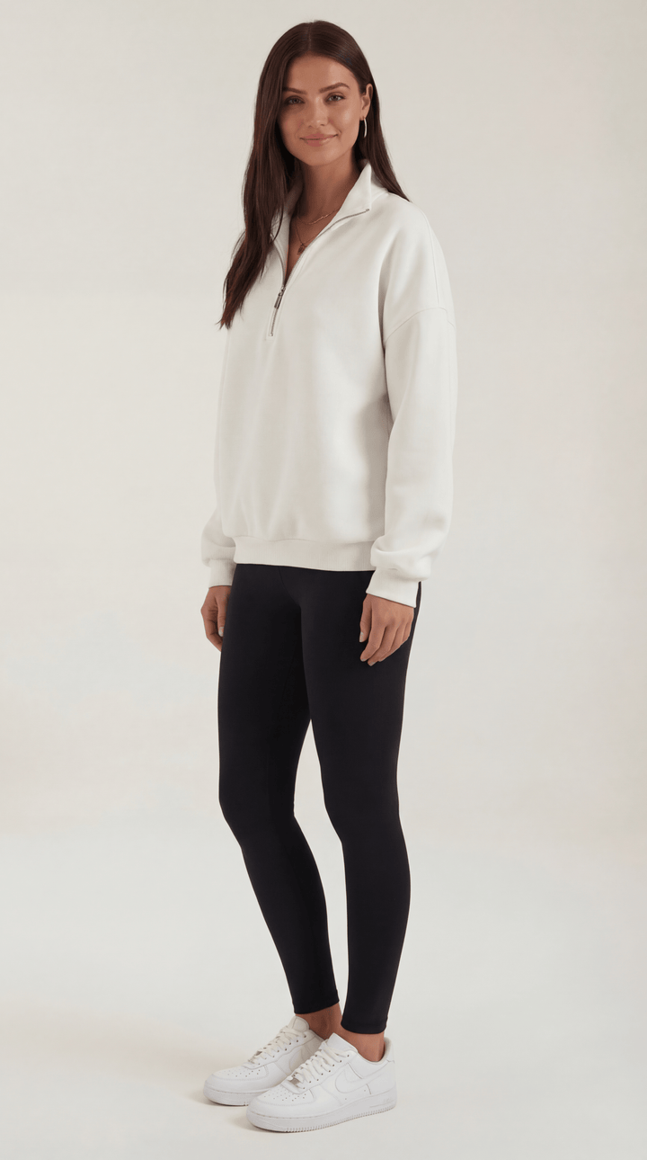 Lori Oversized Sweater with 1/4 Zip Collar