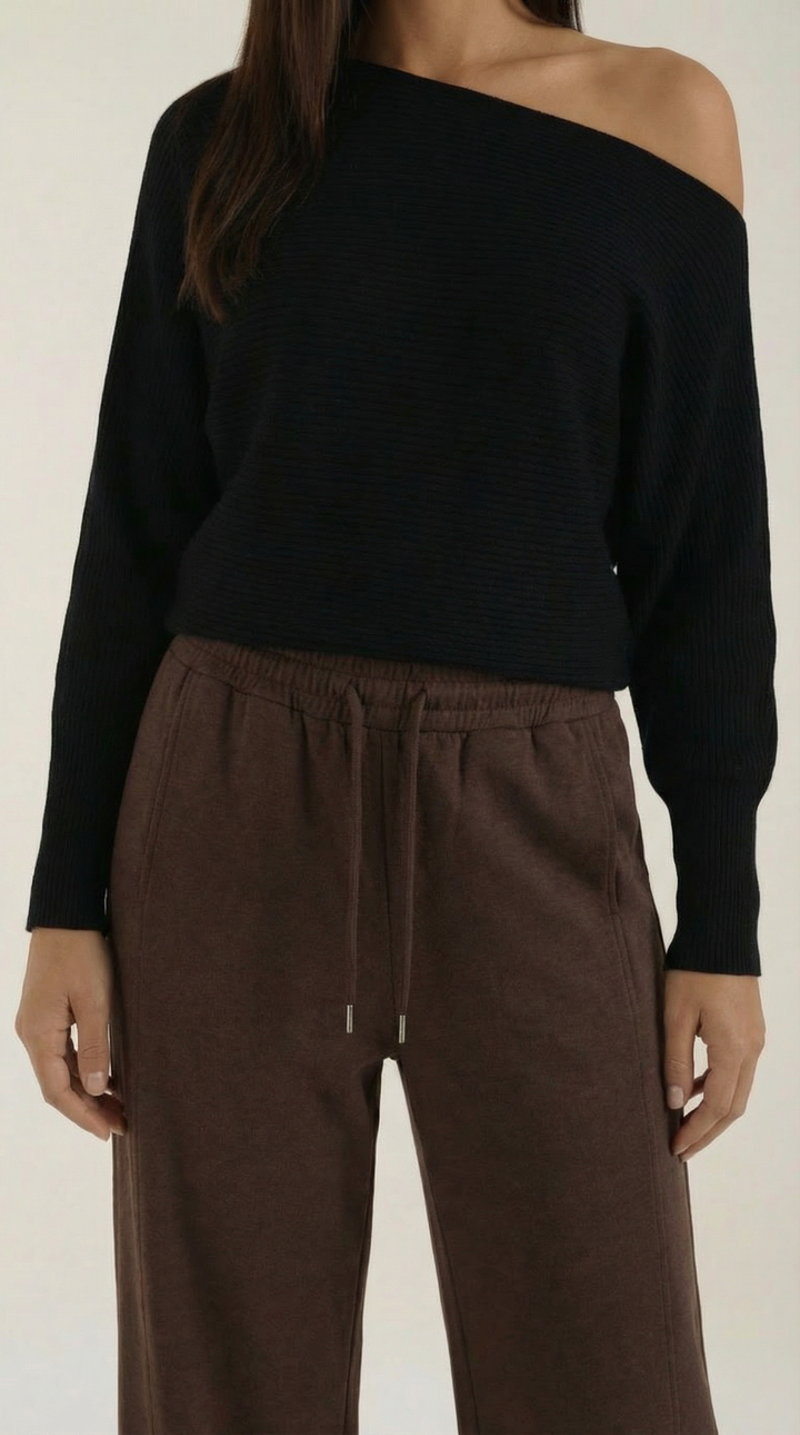 Mildred Off-Shoulder Knit Sweater