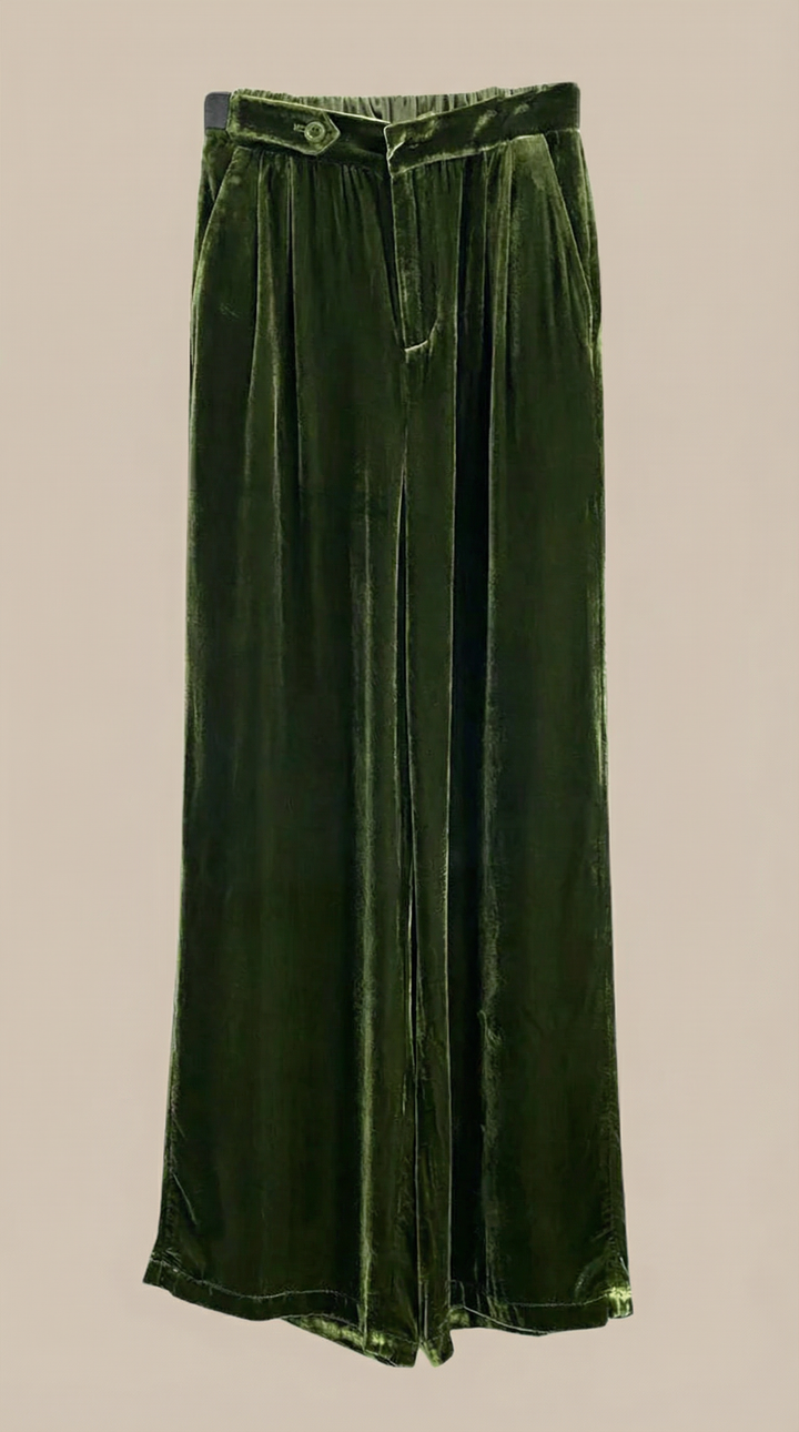 Nadine Velvet Wide-Leg Trousers