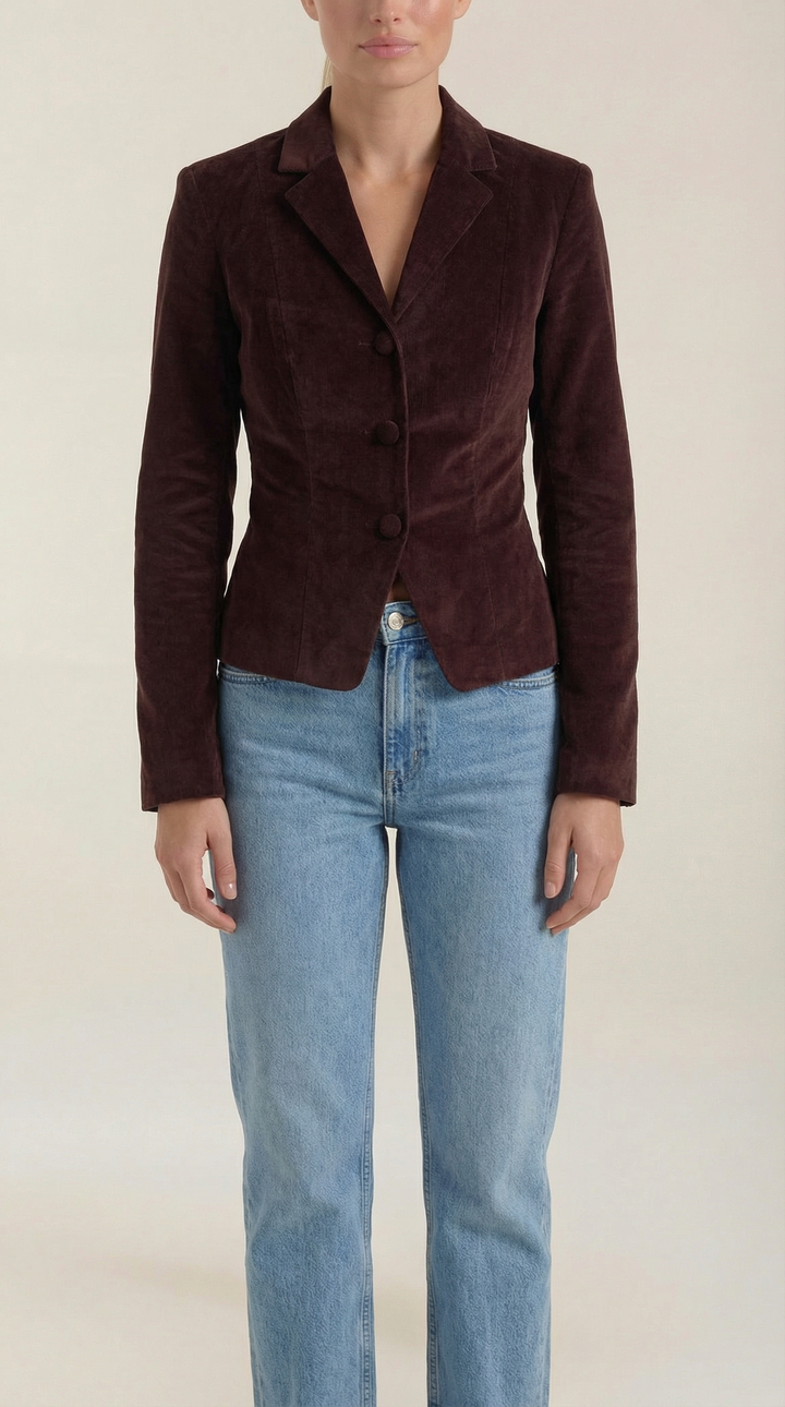 Natasha velvet button-up jacket
