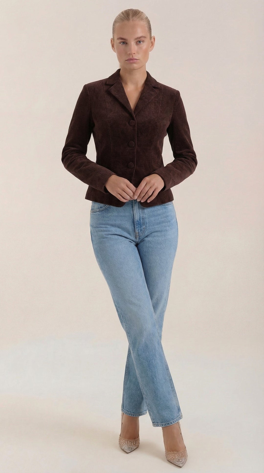 Natasha velvet button-up jacket