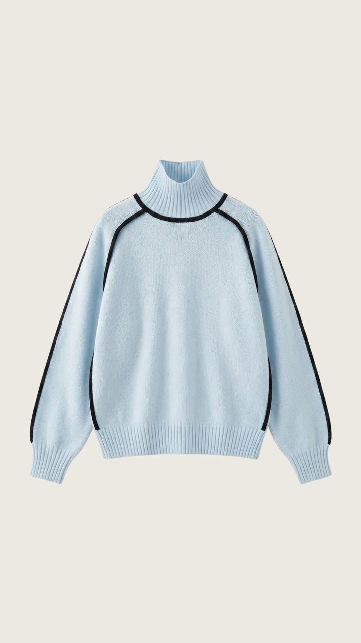 Roll-neck jumper with contrast detailing