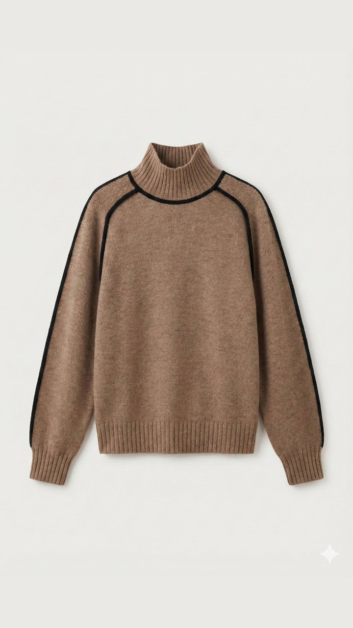 Roll-neck jumper with contrast detailing