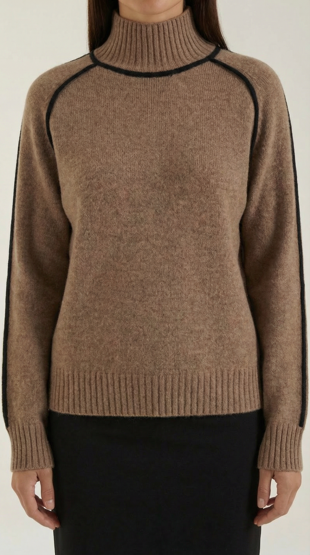 Roll-neck jumper with contrast detailing