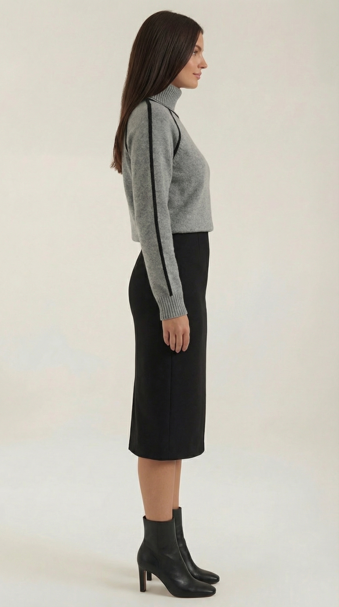 Roll-neck jumper with contrast detailing