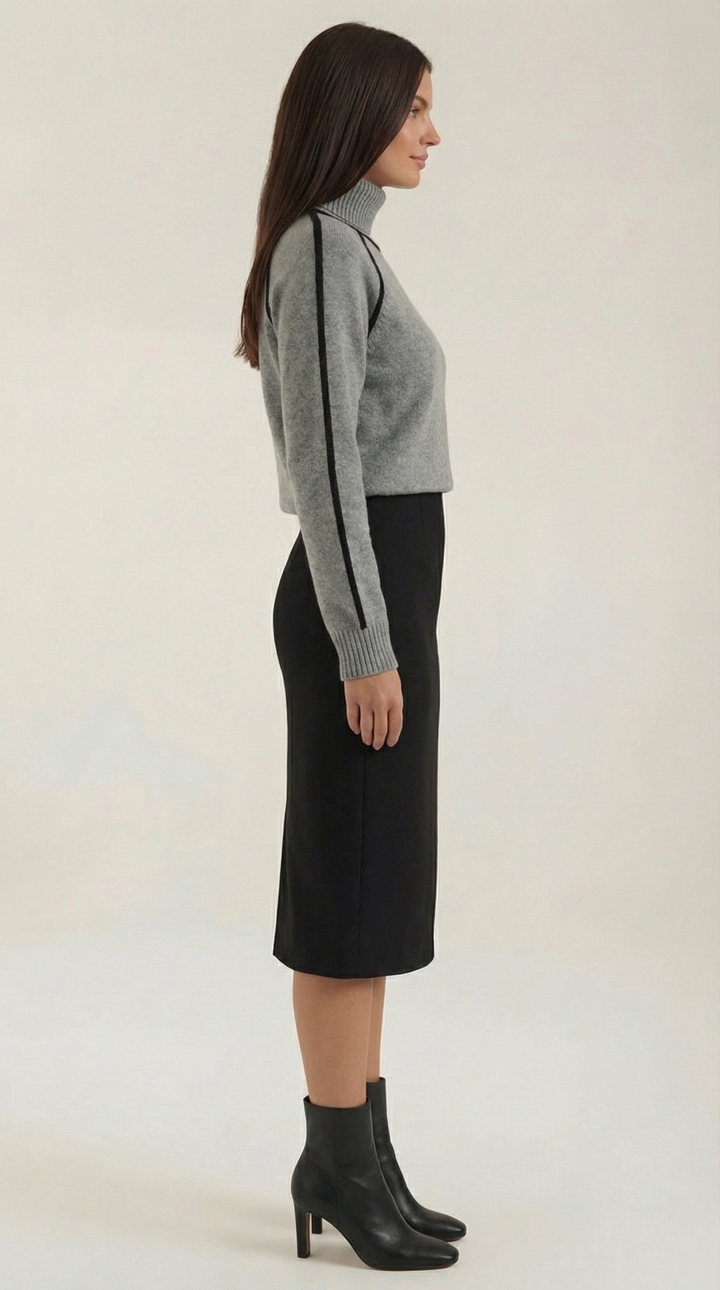 Roll-neck jumper with contrast detailing