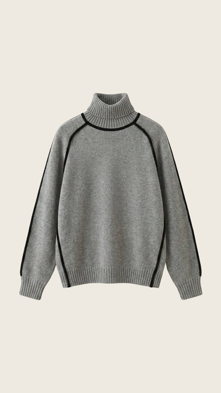 Roll-neck jumper with contrast detailing