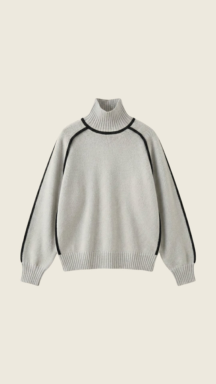 Roll-neck jumper with contrast detailing