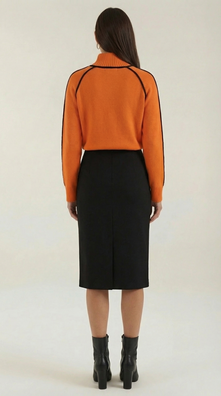 Roll-neck jumper with contrast detailing